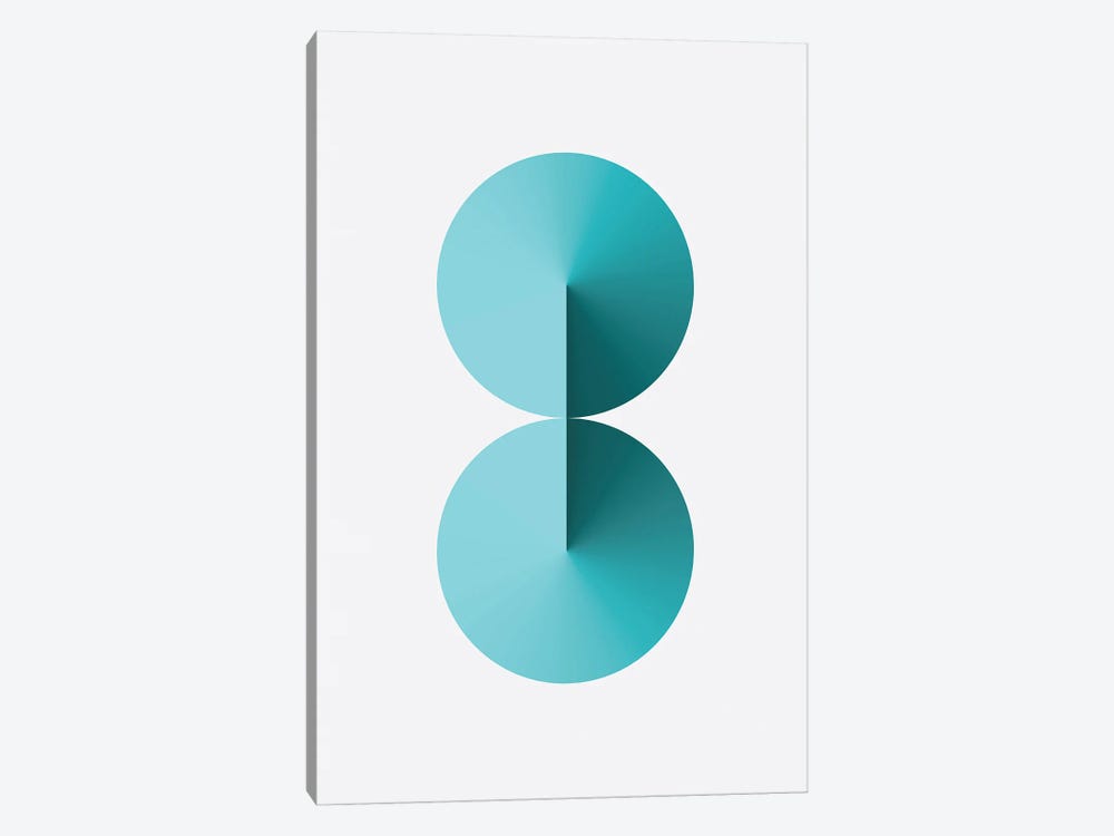 8 Shape White Back Teal by avesix 1-piece Canvas Wall Art