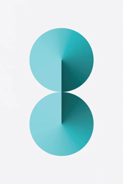 Mathematics: 8 Shape White Back Teal by avesix