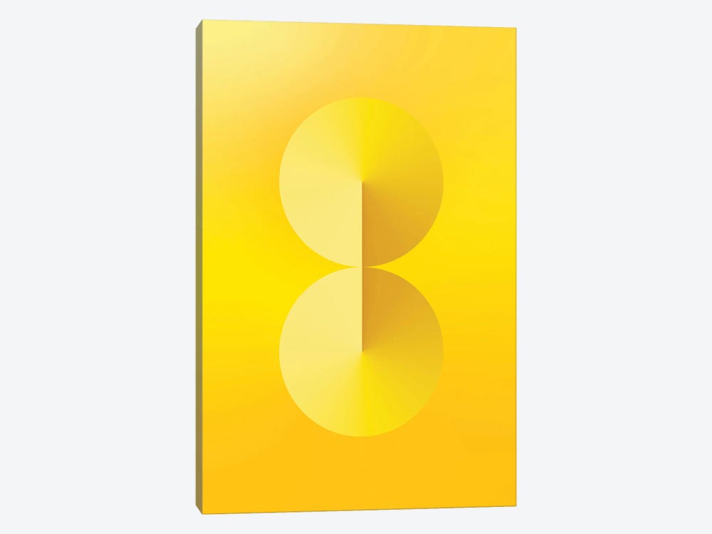 8 Shape Gradient Back Yellow by avesix 1-piece Canvas Print