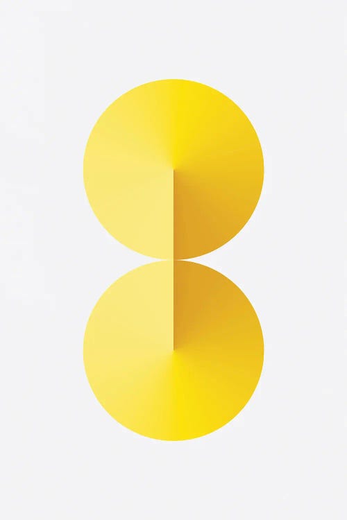 8 Shape White Back Yellow