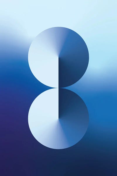 Numbers: 8 Shape Gradient Back Blue by avesix