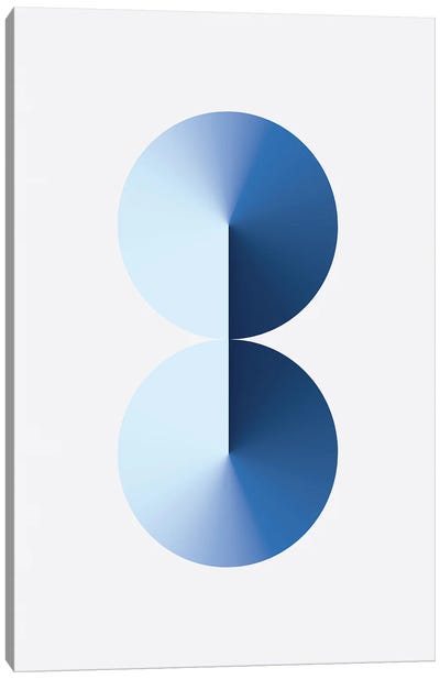 8 Shape White Back Blue Canvas Art Print - Mathematics Art