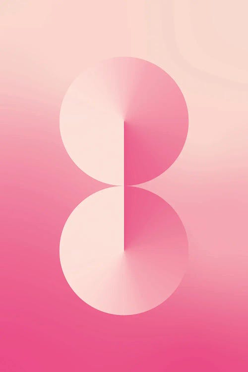 8 Shape Gradient Back Pink by avesix wall art