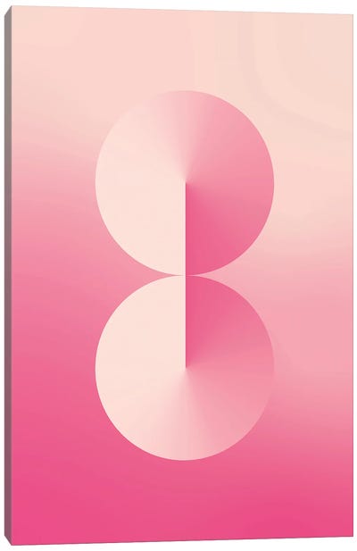 8 Shape Gradient Back Pink Canvas Art Print - Number Art