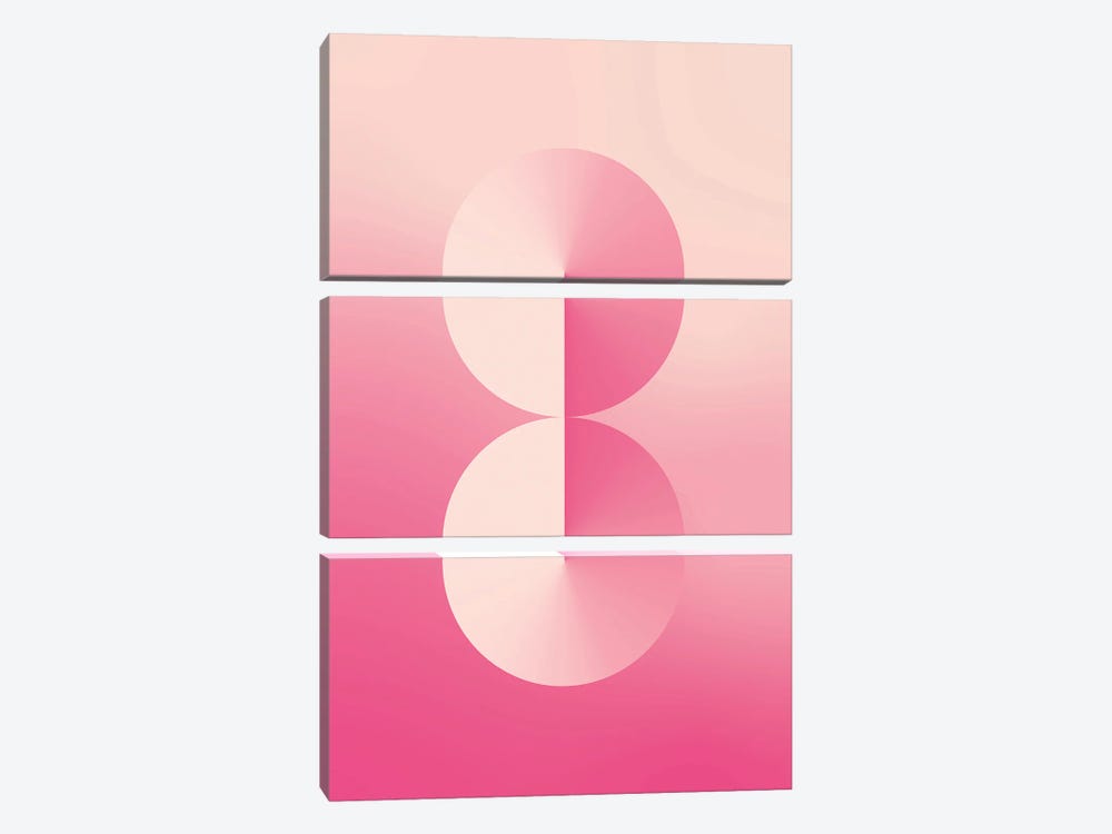 8 Shape Gradient Back Pink by avesix 3-piece Canvas Print