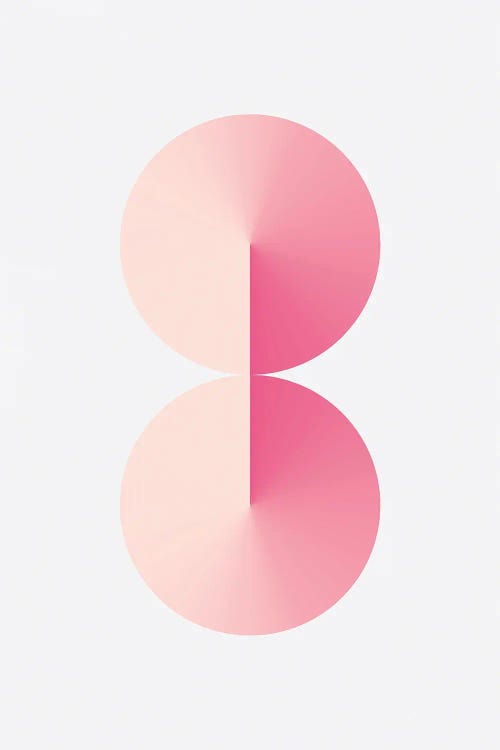 8 Shape White Back Pink by avesix wall art
