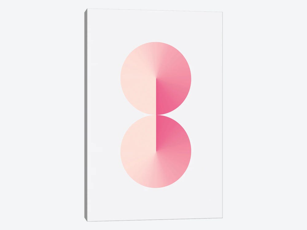8 Shape White Back Pink by avesix 1-piece Canvas Art