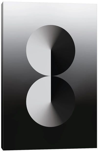 8 Shape Gradient Back Black Canvas Art Print - Mathematics Art