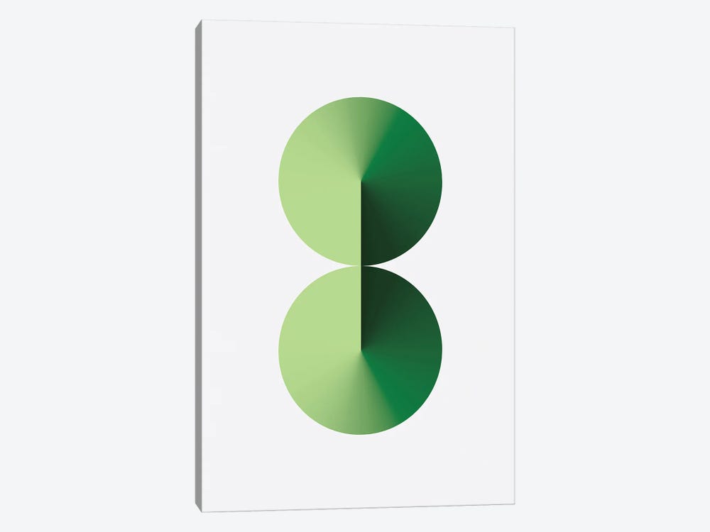 8 Shape White Back Green by avesix 1-piece Canvas Art Print