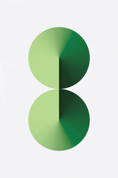 avesix: 8 Shape White Back Green by avesix