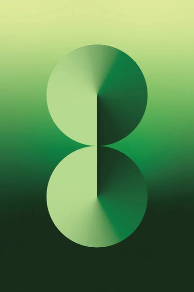 8 Shape Gradient Back Green by avesix framed wall art