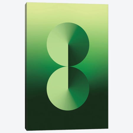8 Shape Gradient Back Green Canvas Print #ASX520} by avesix Art Print