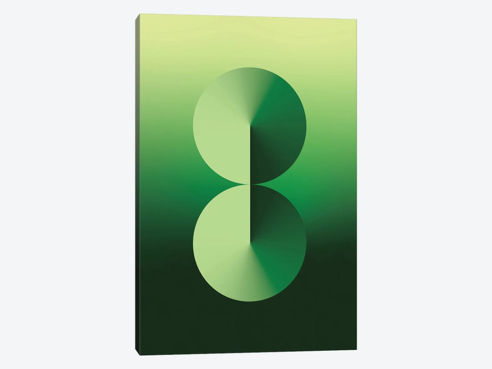 8 Shape Gradient Back Green by avesix 1-piece Canvas Art Print