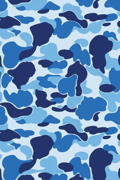 Blue Camo by avesix framed wall art