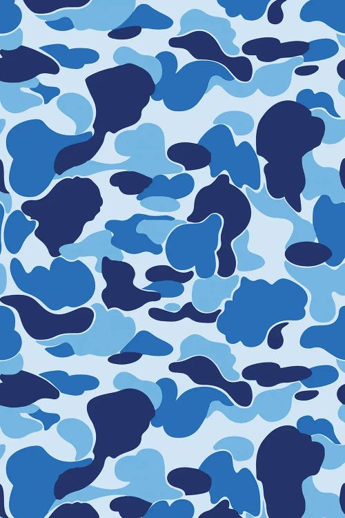 Blue Camo by avesix wall art