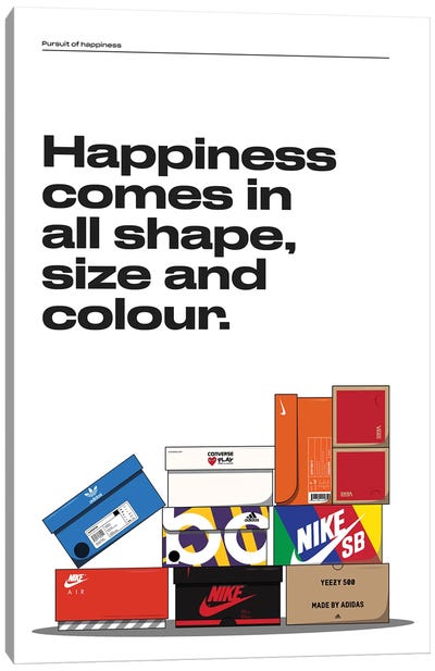 Happiness Canvas Art Print - Sneaker Art