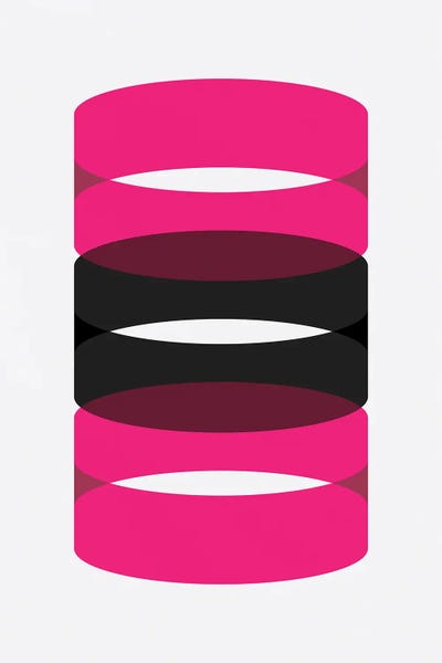 Cylinders (Black/ Pink) by avesix framed wall art
