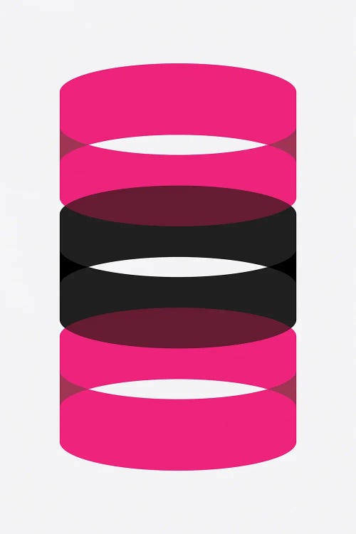 Cylinders (Black/ Pink) by avesix wall art
