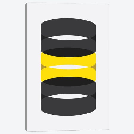 Cylinders Black And Yellow Canvas Print #ASX534} by avesix Canvas Print