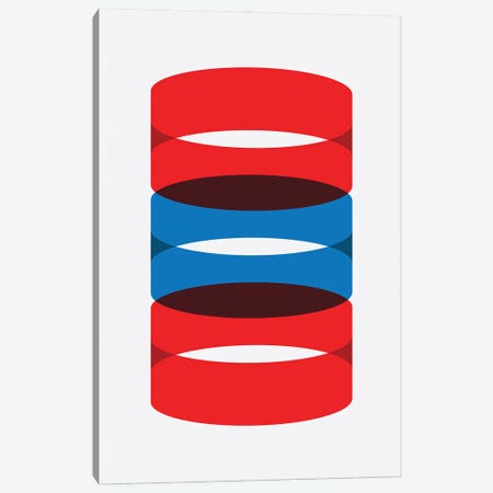 Cylinders Blue And Red Canvas Print #ASX535} by avesix Canvas Print