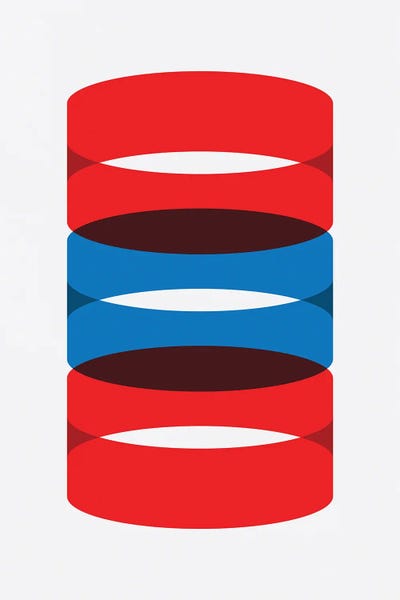 Blue & Red: Cylinders Blue And Red by avesix