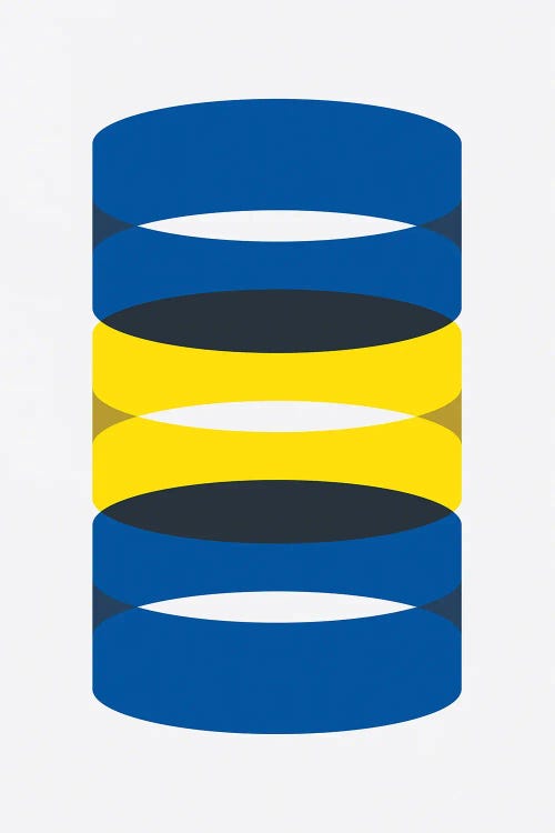 Cylinders Blue And Yellow