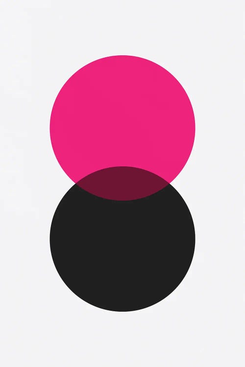 Double Circle Black / Pink