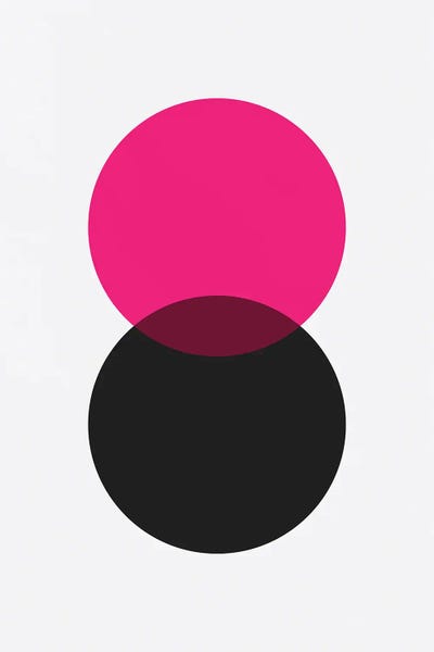 Double Circle Black / Pink