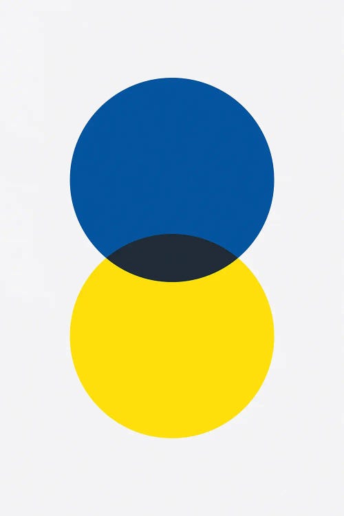 Double Circle Blue And Yellow