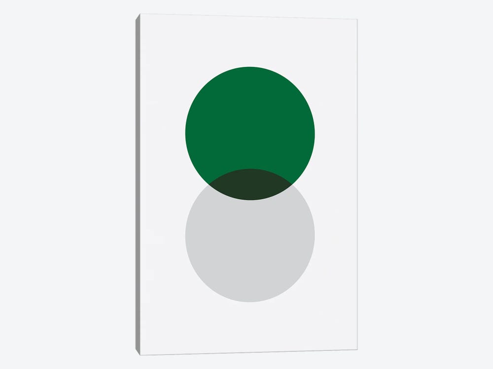 Double Circle Green And Grey by avesix 1-piece Art Print