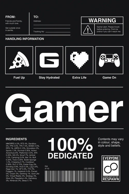 Gamer Label Black