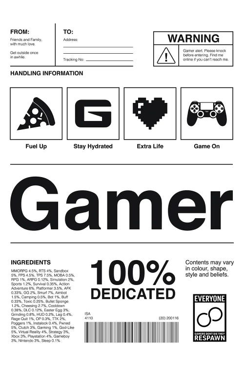 Gamer Label White