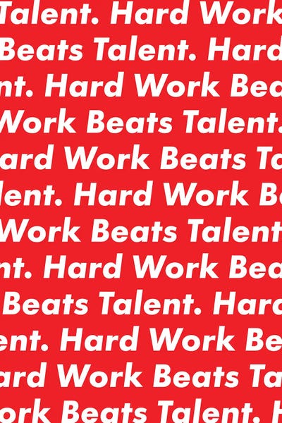 Hardwork Beats Talent (Red Edition) by avesix framed wall art