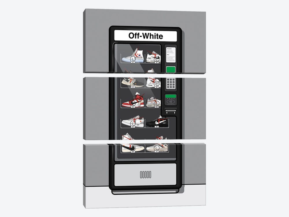 Off White Sneaker Vending Machine by avesix 3-piece Canvas Art