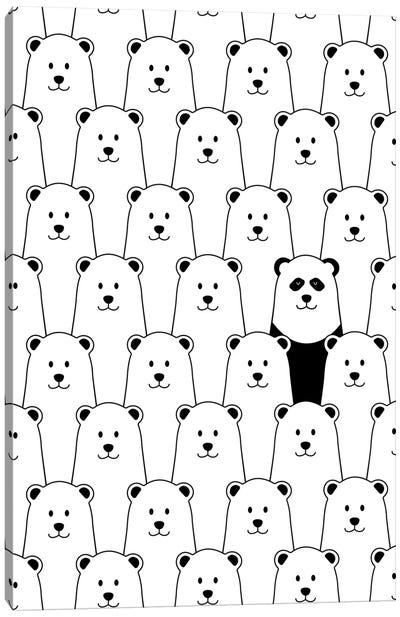 Polar Bear And Panda Canvas Art Print - Polar Bear Art