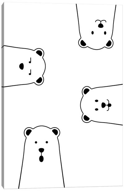 Curious Polar Bear Canvas Art Print
