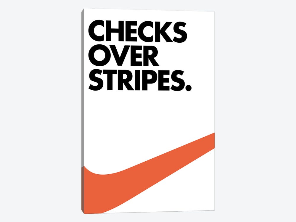 Checks Over Stripes by avesix 1-piece Canvas Print