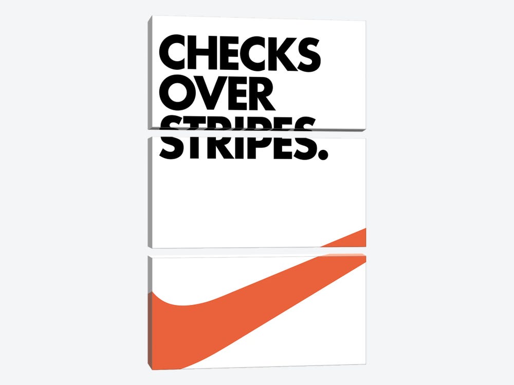 Checks Over Stripes by avesix 3-piece Canvas Art Print
