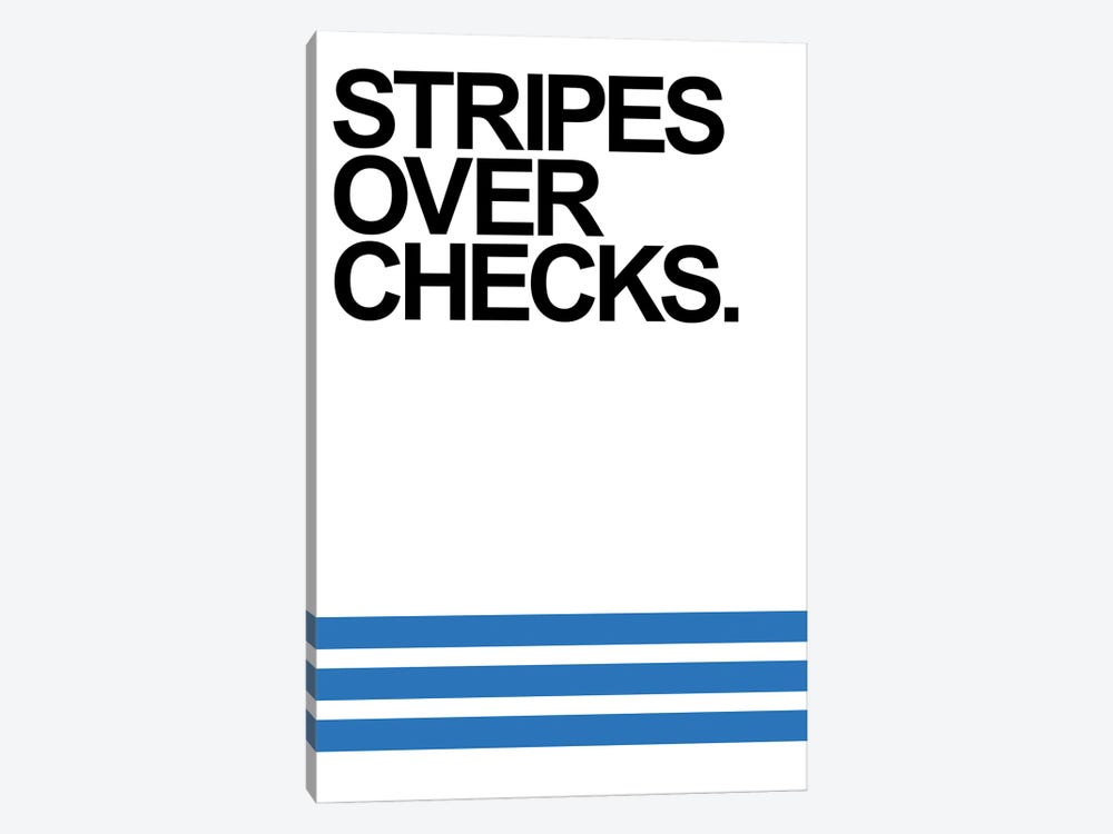 Stripes Over Checks by avesix 1-piece Canvas Art