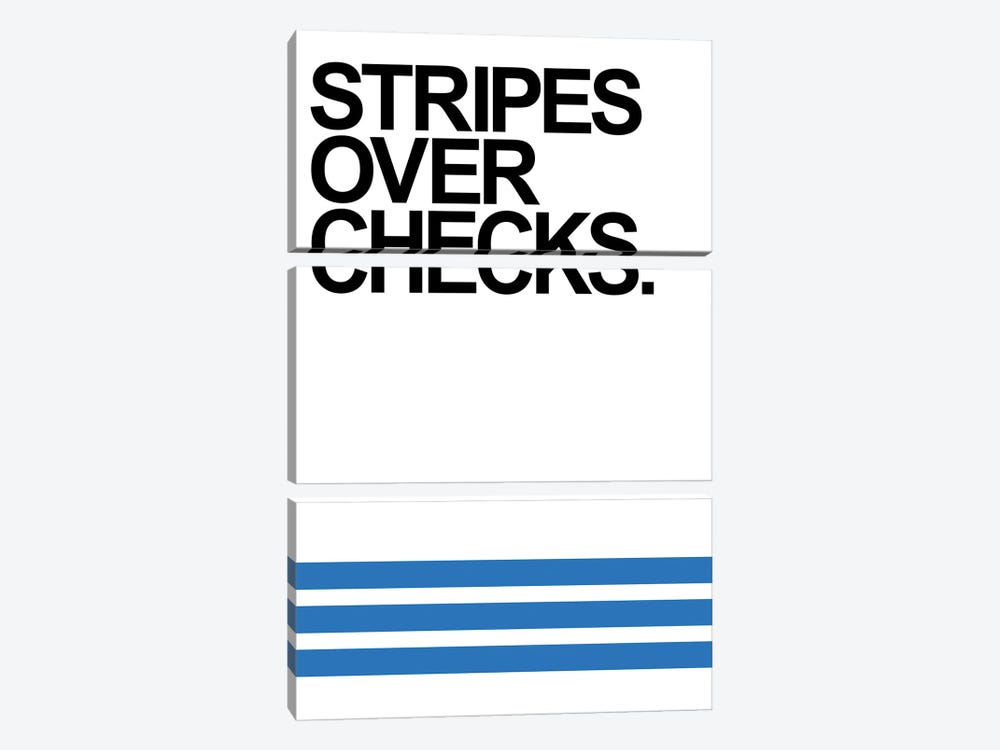 Stripes Over Checks by avesix 3-piece Canvas Art