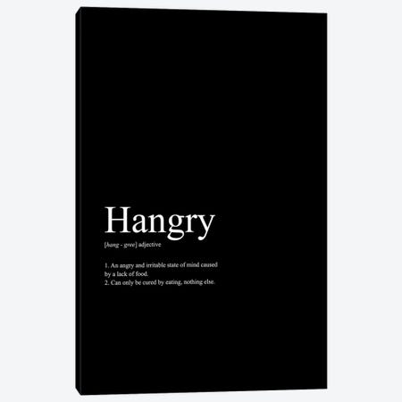 Hangry (Black) Canvas Print #ASX581} by avesix Art Print