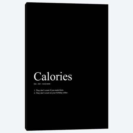 Calories (Black) Canvas Print #ASX583} by avesix Canvas Print