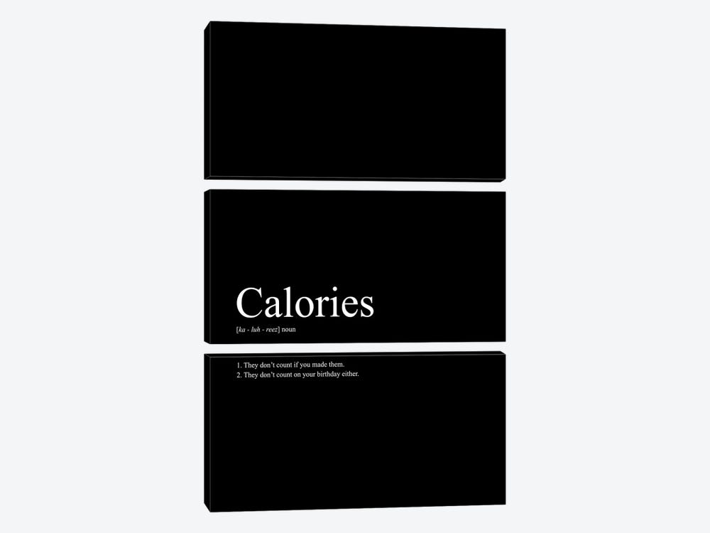 Calories (Black) by avesix 3-piece Canvas Art