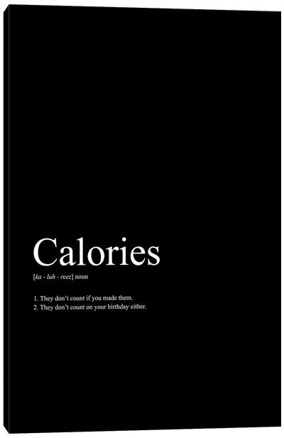 Calories (Black) Canvas Art Print - avesix