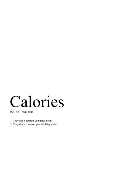 Calories (White) by avesix framed wall art