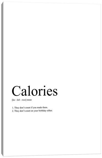 Calories (White) Canvas Art Print - avesix