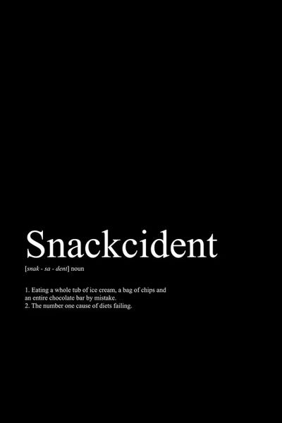Snackcident (Black) by avesix framed wall art