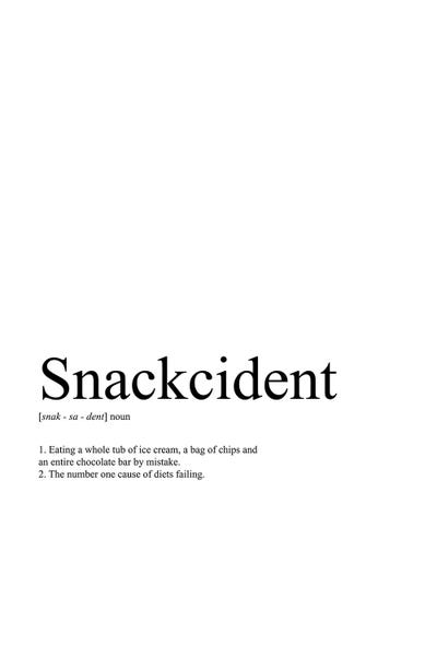 Snackcident (White) by avesix framed wall art