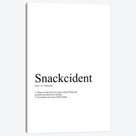 Snackcident (White) Canvas Print #ASX586} by avesix Canvas Artwork