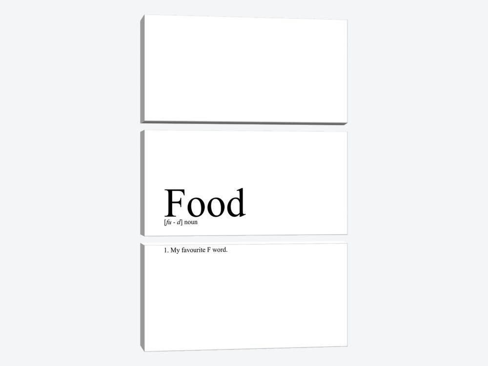 Food (White) by avesix 3-piece Canvas Art Print